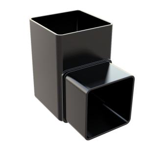 FreeFlow 65mm Square Downpipe 90° Offset Bend Black (FRS524BL)
