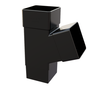 FreeFlow 65mm Square Downpipe 112° Branch Black (FRS529BL)