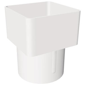 FreeFlow 65mm x 68mm Square to Round Downpipe Adaptor White (FRS531)
