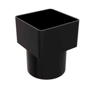 FreeFlow 65mm x 68mm Square to Round Downpipe Adaptor Black (FRS531BL)