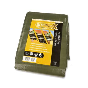 Pack of 10 x SITEWORX Heavy Duty Tarpaulin - 3m x 4m